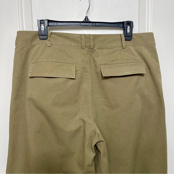 VINCE High-rise‎ cotton twill wide-leg pants in Artichoke Size 12 - Picture 9 of 16